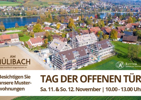 Save the Date! Wir laden Sie herzlich zum Tag der offenen Tür in der Wohnüberbauung «am Mülibach» in 8259 Wagenhausen ein.