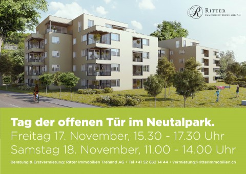 Tag der offenen Tür! Gerne laden wir Sie zum Tag der offenen Tür in der Wohnüberbauung «Neutalpark» in 8207 Schaffhausen ein.