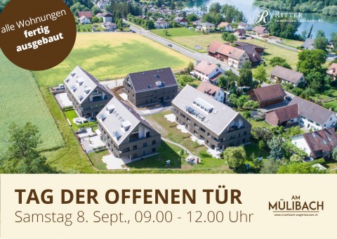 Save the Date! Am 08. September 2018 laden wir Sie herzlich zum Tag der  offenen Tür in der Wohnüberbauung «am Mülibach» in 8259 Wagenhausen ein.