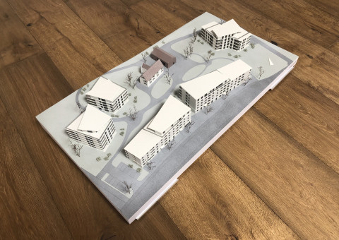 Unser massstabgetreues Modell der Wohnüberbauung "Gloggeguet" in 8207 Schaffhausen ist fertiggestellt