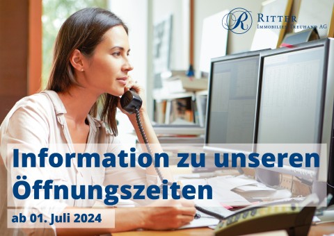 Information Anpassung Schalteröffnungszeiten und Telefonzeiten ab 01. Juli 2024